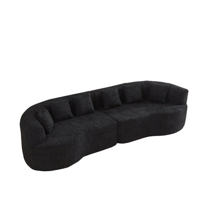 Curved Sectional Sofa With 6 Pillows