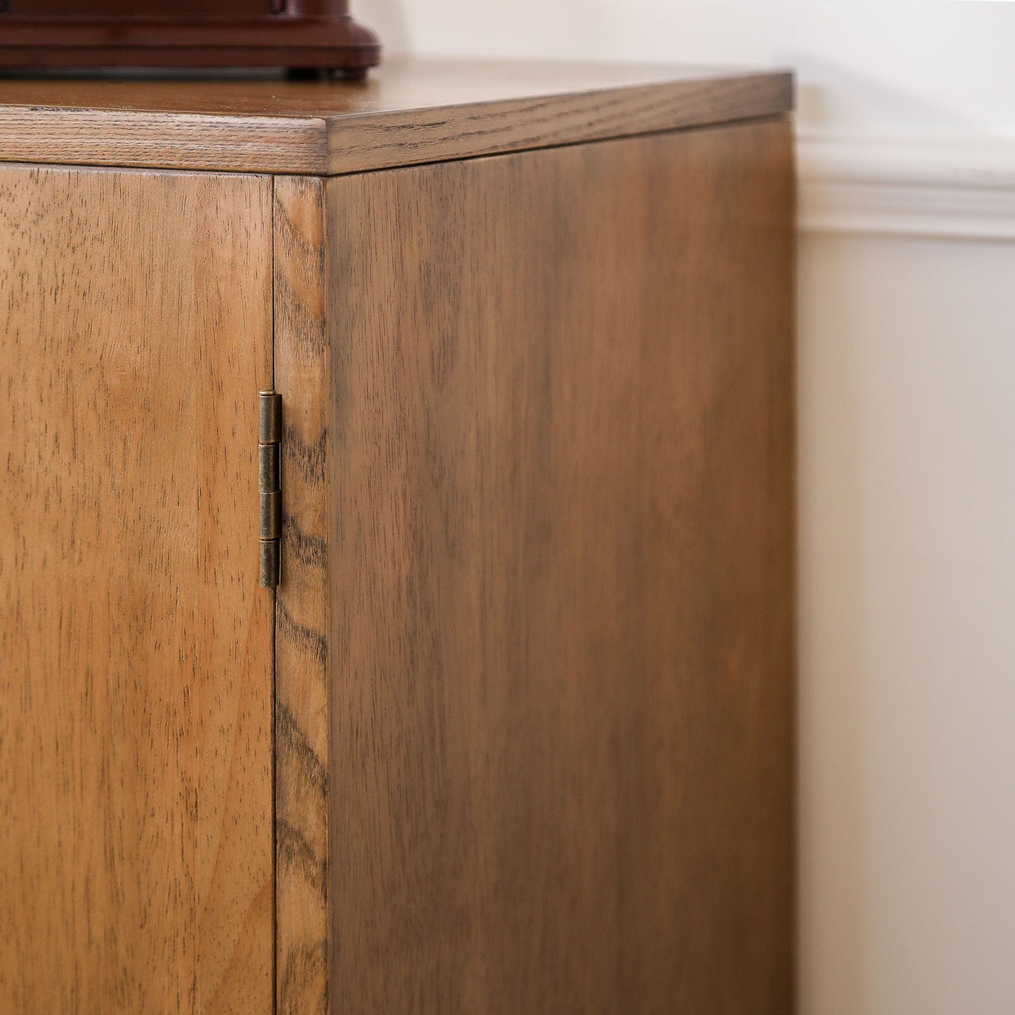 2 Door Accent Storage Cabinet With Floral Design, Sideboard For Living Room - Dark Brown