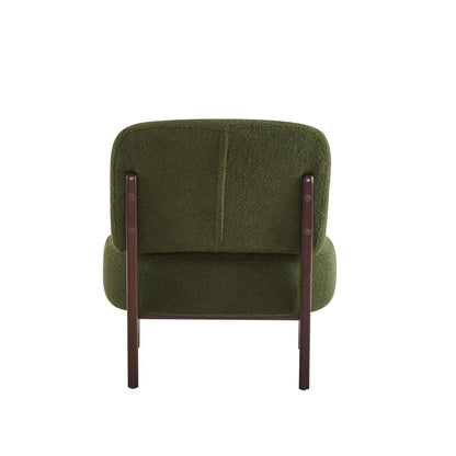 Modern Boucle Lounge Chair With Solid Wood Fram