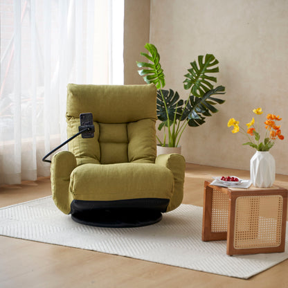 Adjustable Swivel Lounge Chair With 360 Degree Rotating Seat And Headrest Support