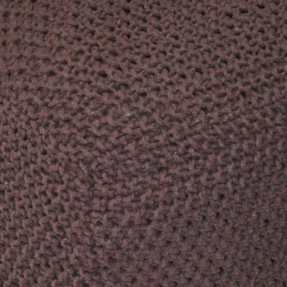 Semi Rounded Pouf, Cable Knitted, Perfect Seating