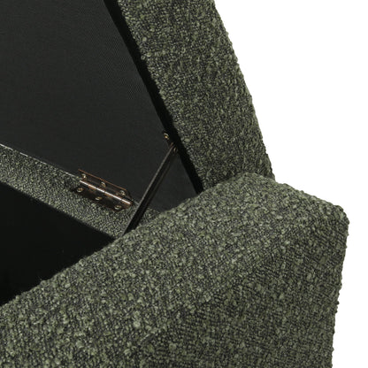 Textured Fabric Ottoman Bench With Hinged Lid