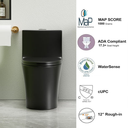1 Piece Toilet With Dual Flush And Soft Closing Seat