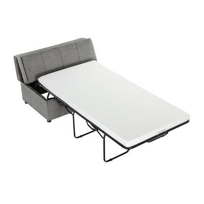 Twin Size Folding Ottoman Sleeper Bed With Mattress Convertible Guest Bed