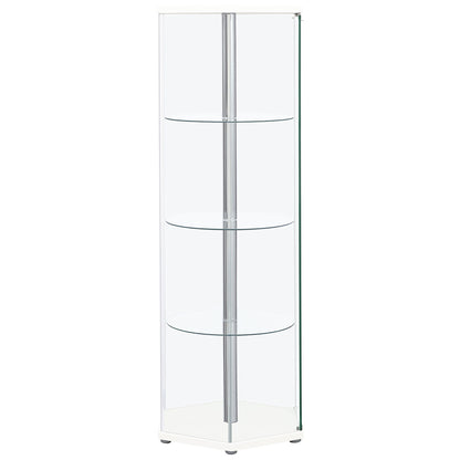 Tenley - 4 Shelf Curio Cabinet With Hexagonal Design