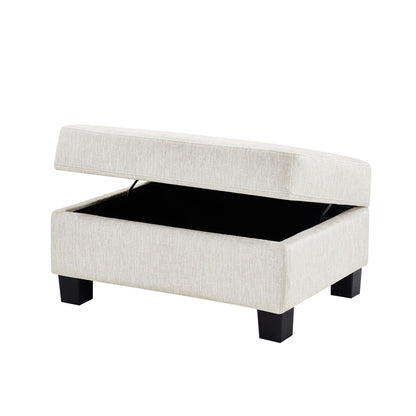 Contemporary U - Shaped Sectional Sofa With Movable Storage Ottoman