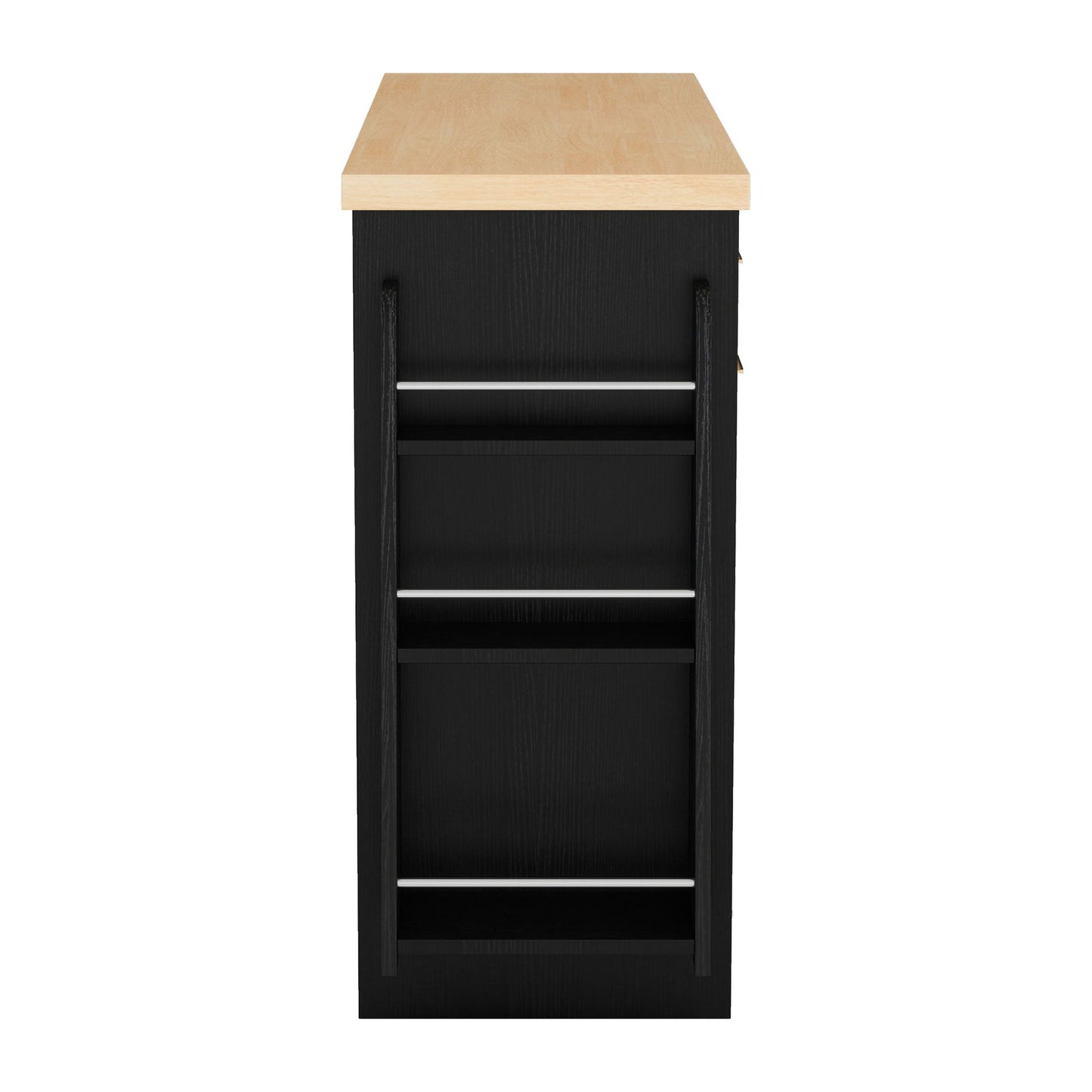 Kitchen Sideboard With Sliding Door Cabinet, 3 Tier Spice Rack
