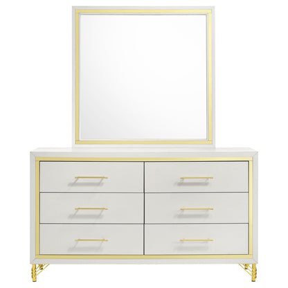 Malcolm - 6 Drawer Dresser With Mirror - White