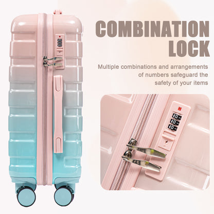 Luggage Set 14" / 20" With Combination Lock And Cosmetic Case