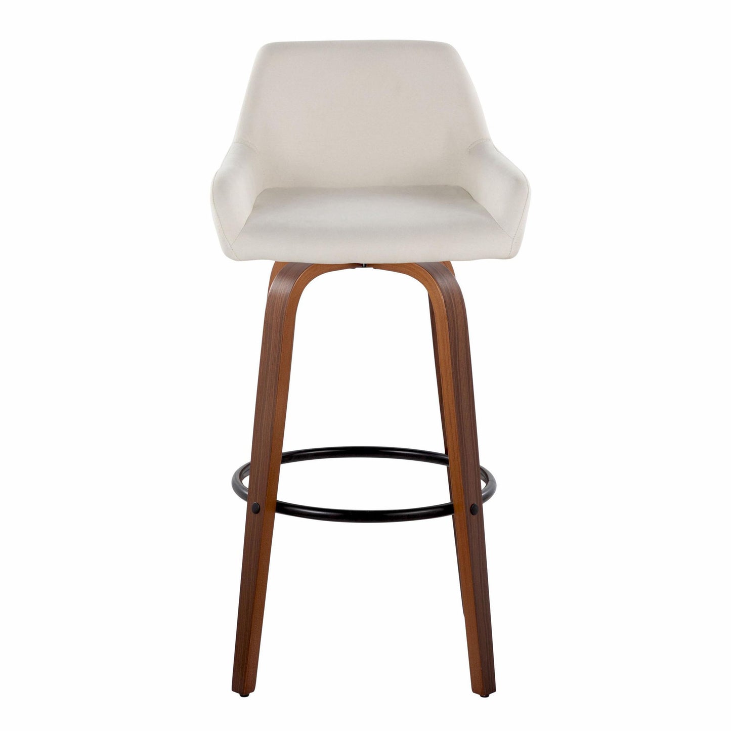 Daniella - Contemporary Fixed Height, Barstool & Swivel And Round Footrest (Set of 2)