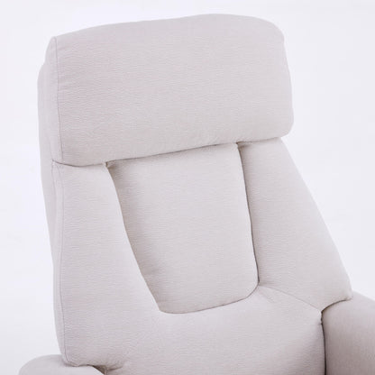 Upholstered Heated Massage 360° Swivel Accent Chair With Ottoman