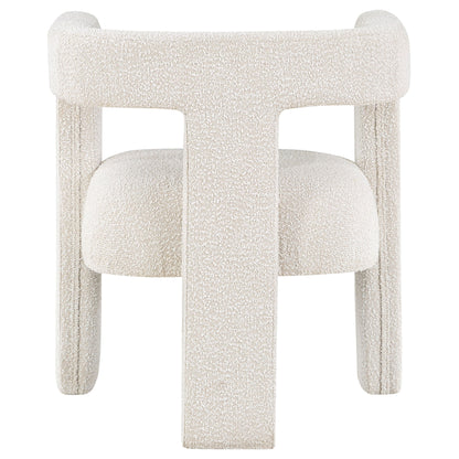 Verda - Upholstered Accent Side Chair In Soft With Rounded Open Back And 3 Leg Base - White