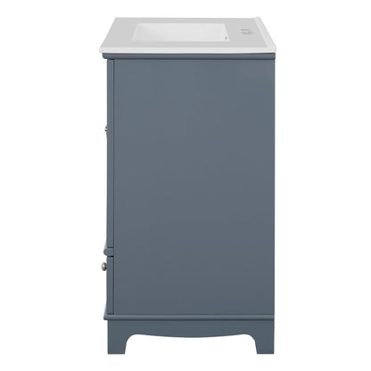 Bathroom Vanity With Sink, Cabinet With Adjustable Shelf And Drawer Divider