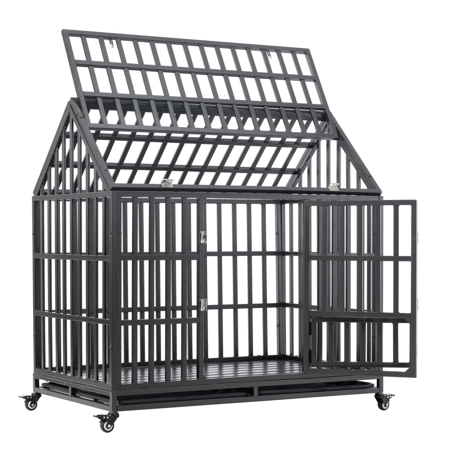 Heavy Duty Dog Crate Lockable Wheels