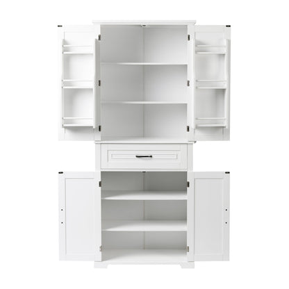 Bathroom Storage Cabinet With Doors And Drawer, Adjustable Shelf