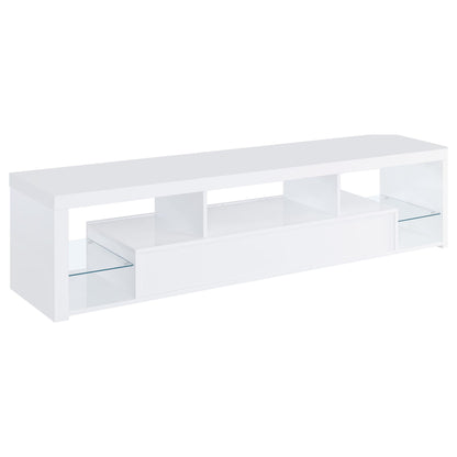 Lance - 3 Piece TV Entertainment Center With Shelves - Gloss White