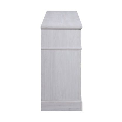 Terra - TV Stand Console With Fireplace - White Walnut