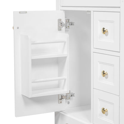 Modern Bathroom Vanity With Sink, 3 Drawers & Cabinet With 2 Tier Door Storage