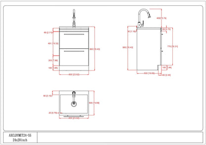 Metro - Laundry Cabinet & Faucet And Stainless Steel Sink
