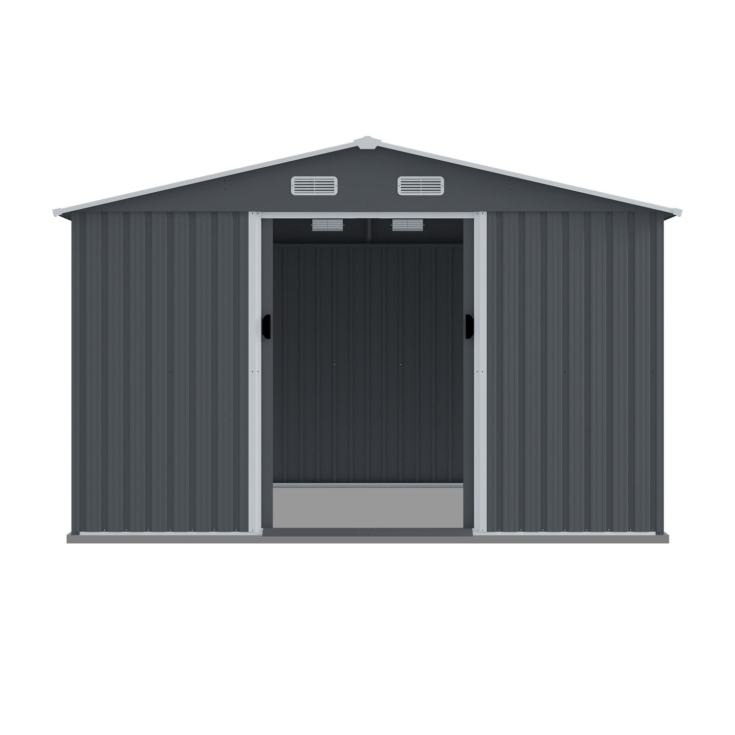 Outdoor Storage Shed Large Metal Tool Sheds, Heavy Duty Storage House With Sliding Doors