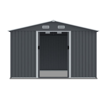 Outdoor Storage Shed Large Metal Tool Sheds, Heavy Duty Storage House With Sliding Doors