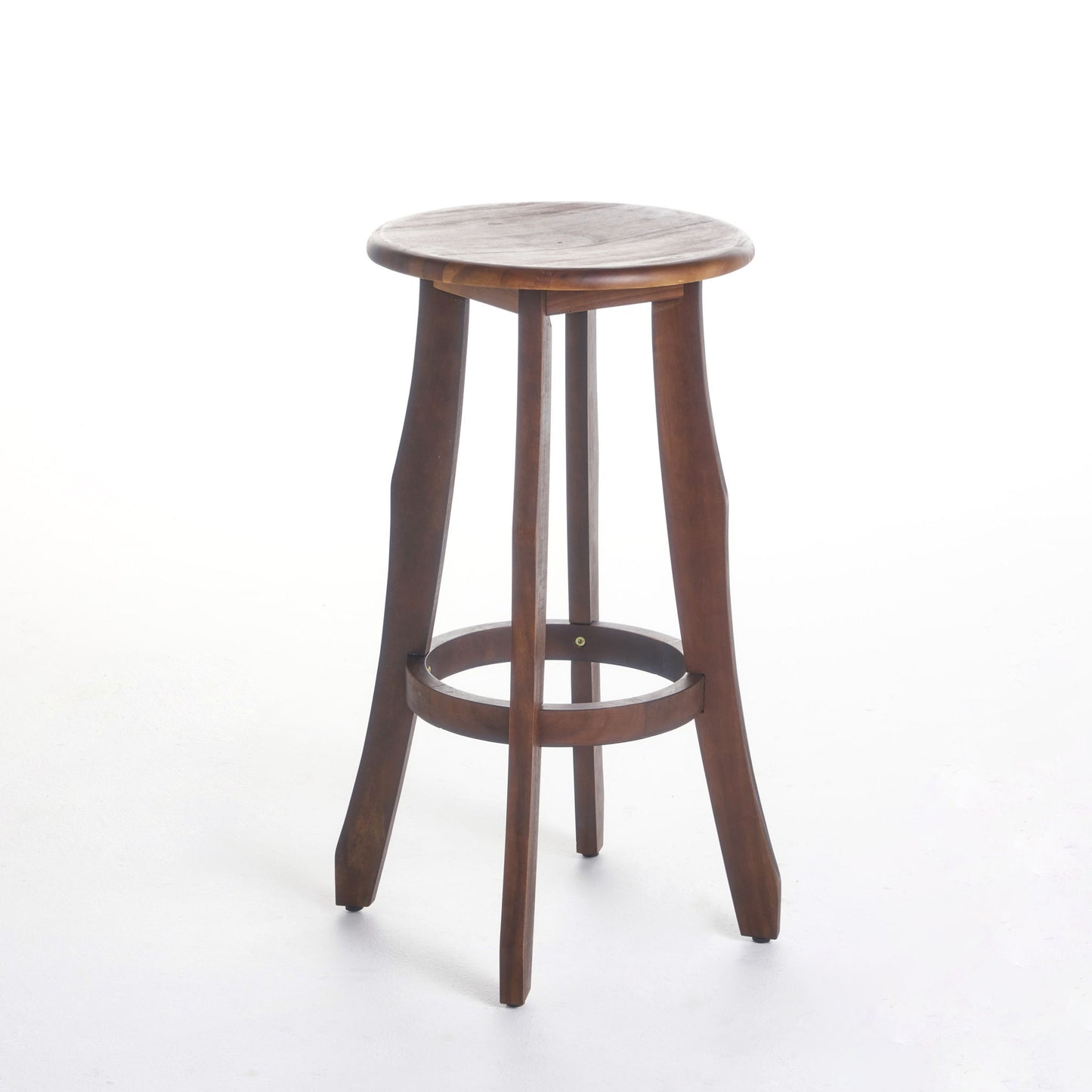 Primrose - Outdoor Acacia Wood Barstools With Foot Rest, (Set of 2) - Dark Brown