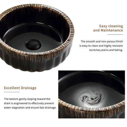 Vessel Sink, Above Counter Small Bowl - Black