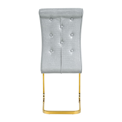 Elegant Design Alligator Skin Upholstered Dining Chairs