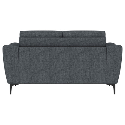 Oberle - Upholstered Sloped Track Arm Loveseat - Charcoal