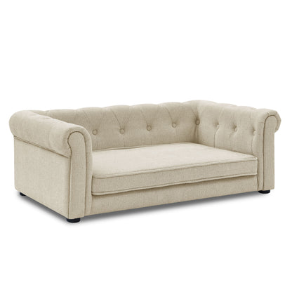 Modern Elegant Rectangle Pet Bed, Durable Elevated Dog Sofa