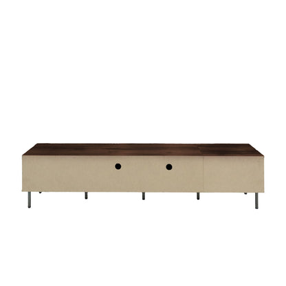 TV Stand For TVs Up To 85" With Closed Storage, Soft Closing Hinges - Walnut