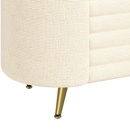 Modern Oval Storage Ottoman With Upholstery