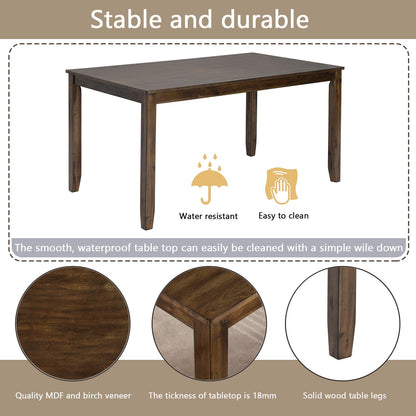 Kitchen Dining Set, Rectangular Dining Table With Upholstered Chairs
