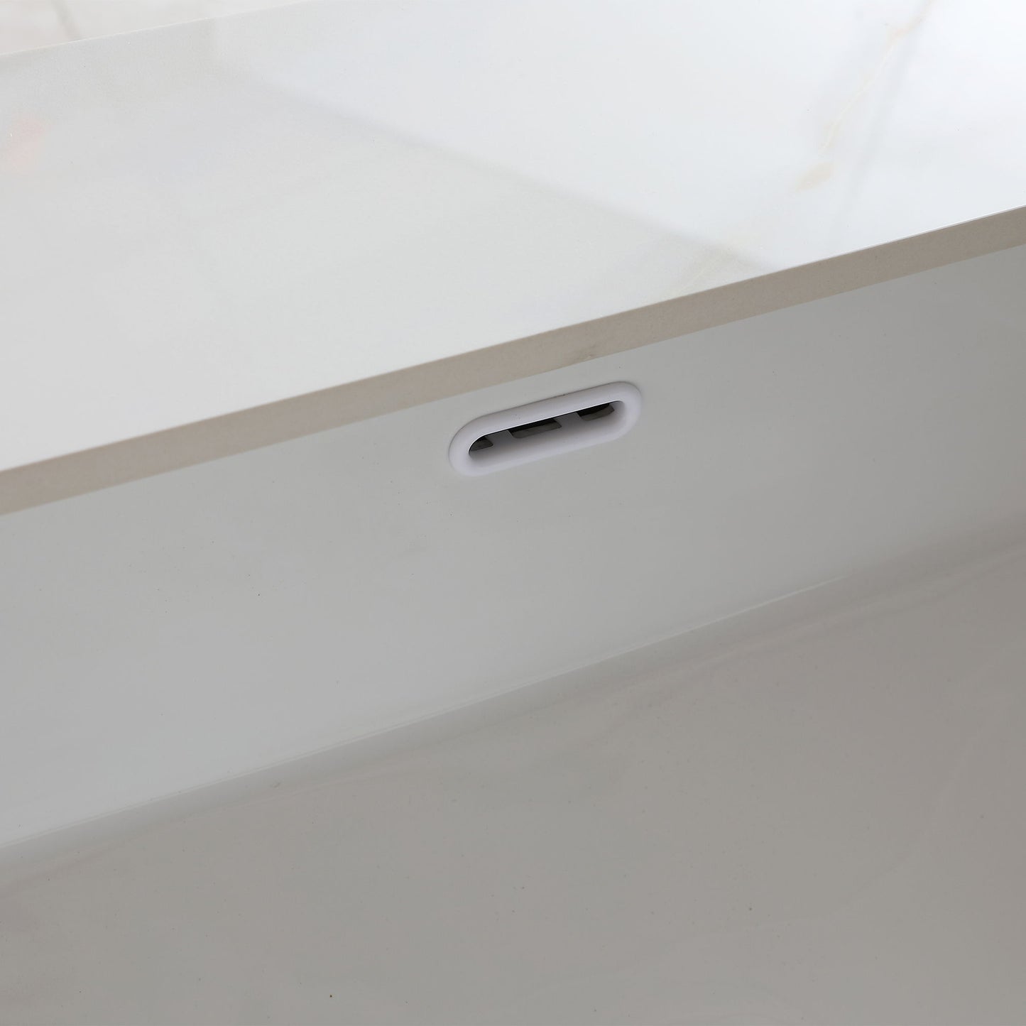Elegant Vanity Top With Undermount Sink And Backsplash, Sintered Stone