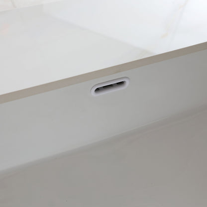 Elegant Vanity Top With Undermount Sink And Backsplash, Sintered Stone