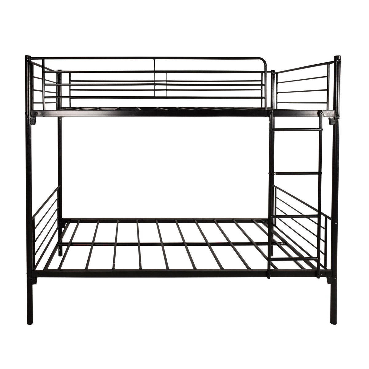 Space Saving Bunk Bed With Metal Frame And Ladder