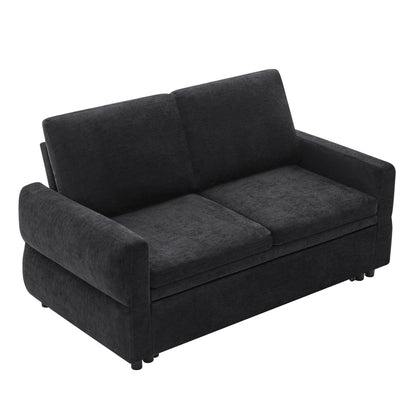 Convertible Sofa Bed Loveseat With Adjustable Backrest And USB Ports