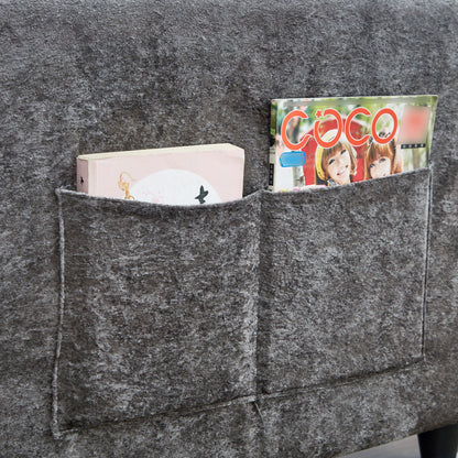Pull Out Sofa Bed With Adjustable 3 Position Backrest, USB Charging Ports, Side Pockets