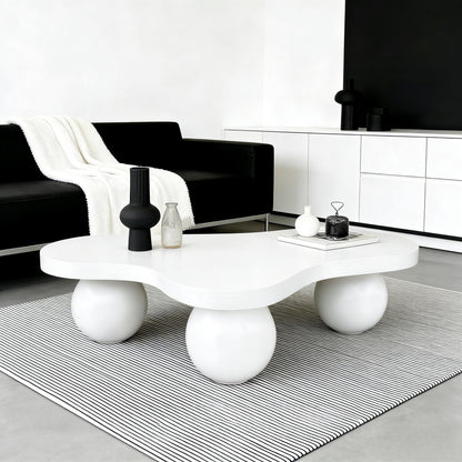 Cloud Shaped Coffee Table With 3 Ball Legs For Living Room