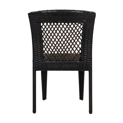 5 Piece Patio Dining Set With Chairs, Outdoor Furniture - Brown Multi / Light Teak