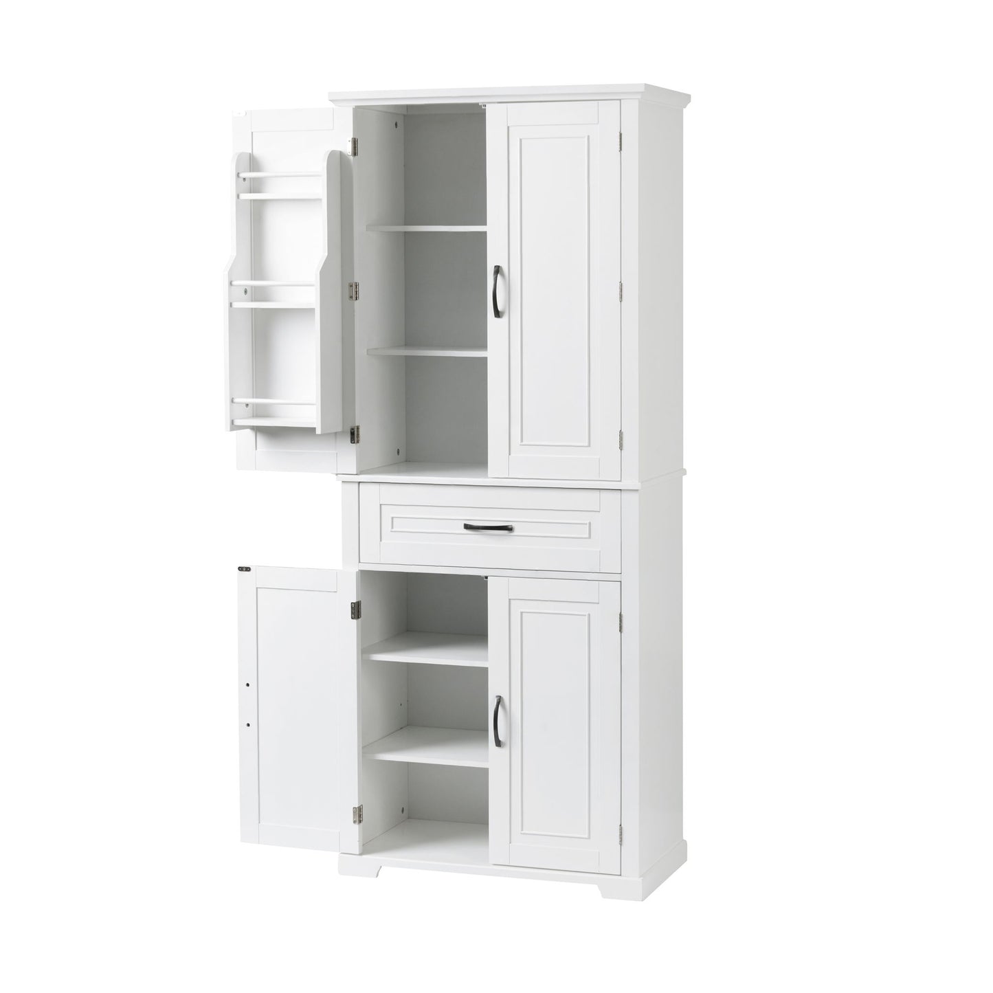 Bathroom Storage Cabinet With Doors And Drawer, Adjustable Shelf