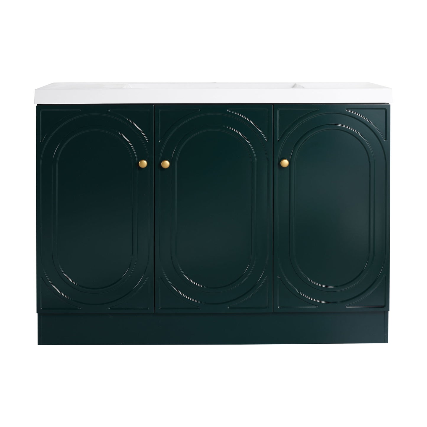 Contemporary Freestanding Bathroom Vanity With Resin Sink & Soft-Close Cabinet Doors
