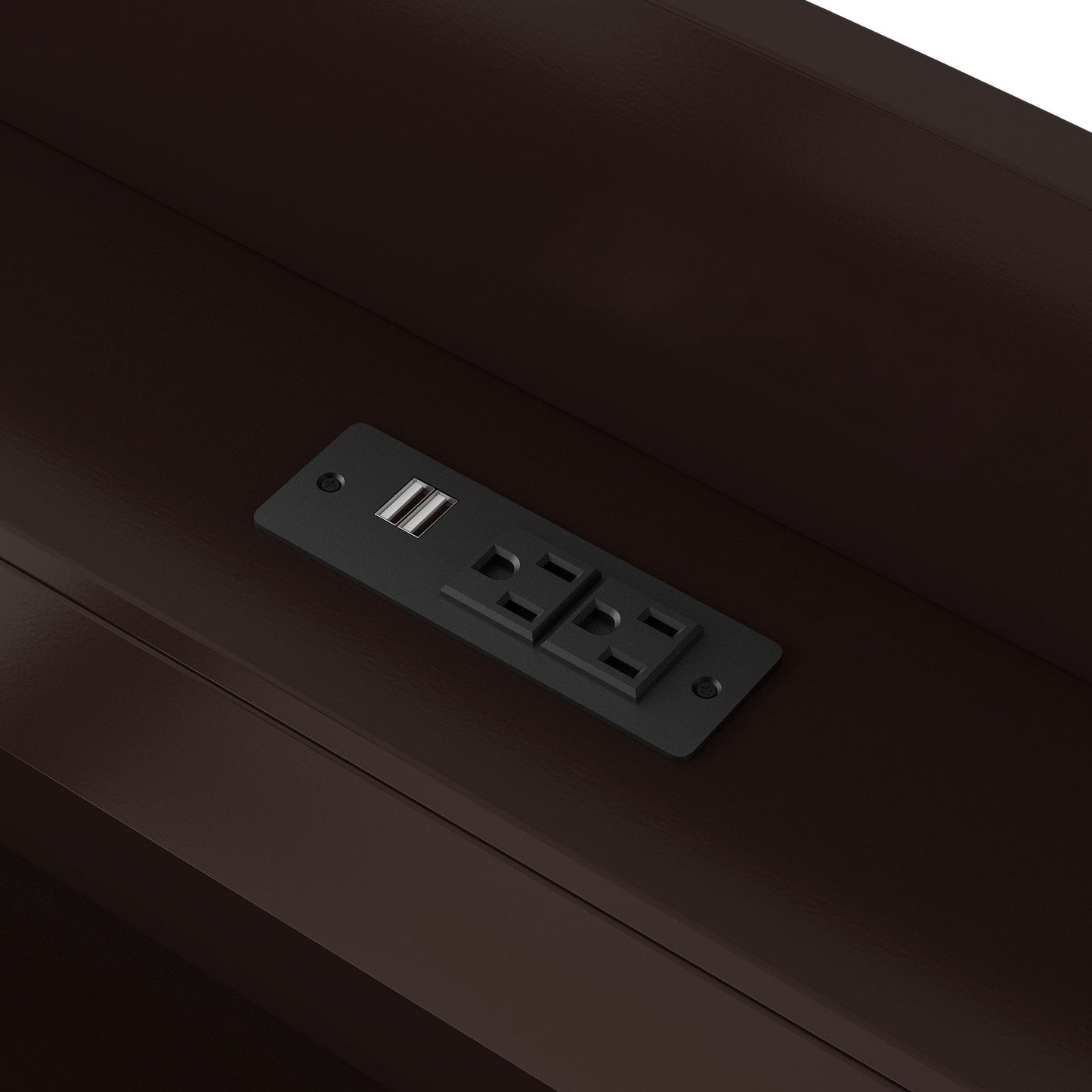 Platform Bed With LED Headboard, Charging Station, Trundle And 2 Drawers