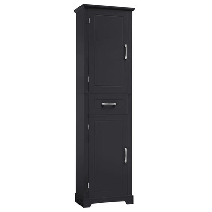 Tall Freestanding Bathroom Storage Cabinet With 2 Doors And Adjustable Shelves