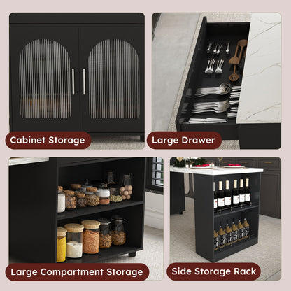 Expandable Kitchen Island With Power Outlet