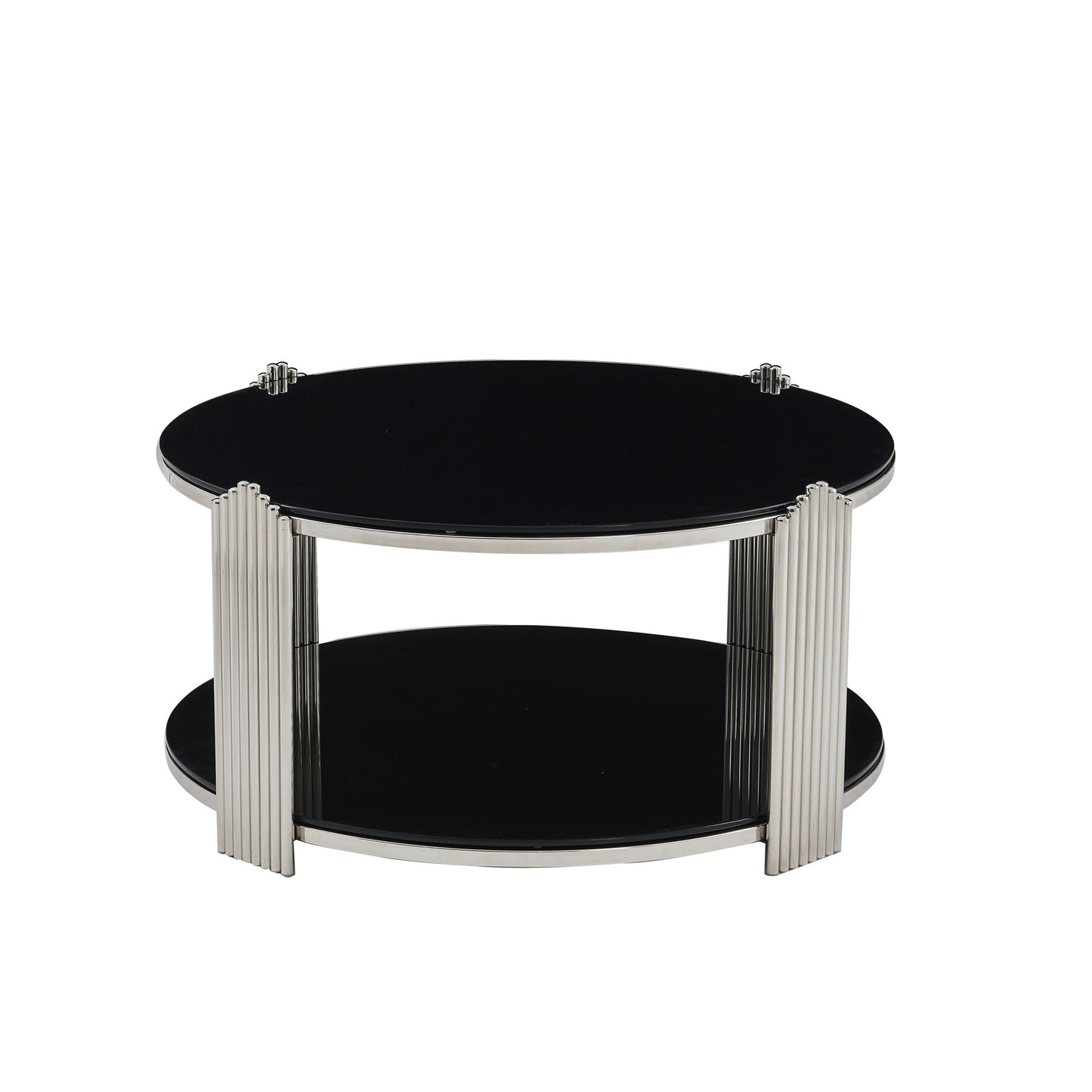Round Table With Double Layer Storage