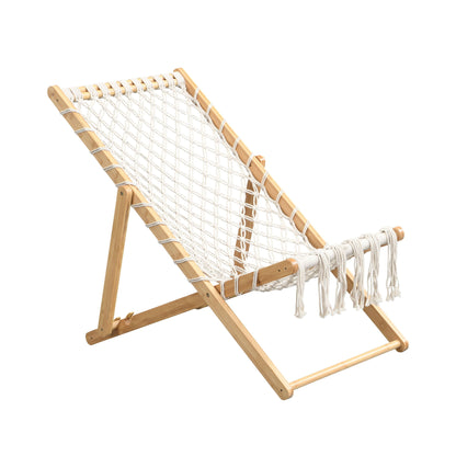 Bamboo Weaving Chair Set With Handwoven Rope For Patio And Living Spaces - Natural