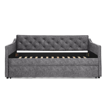 Daybed With Pop Up Trundle And USB Charging Armrest