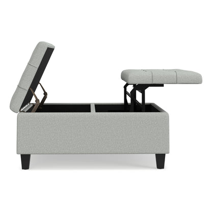 Harrison - Coffee Table Storage Ottoman Lift Top - Stone Gray