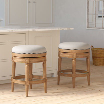 Rustic Elegance Backless Swivel Stool